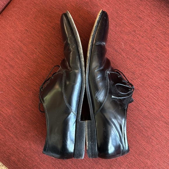 Prada Mens Oxford Square Toe Dress Shoes Vero Cuoio Soles Made In Italy - Picture 6 of 7